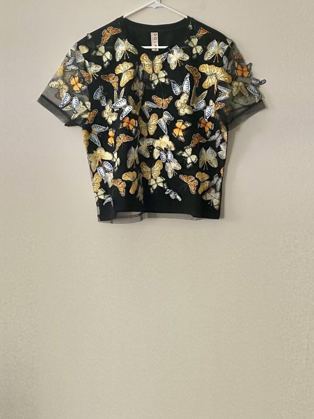 Dolan 3D Butterfly Sheer T-Shirt NWOT - Picture 5 of 8